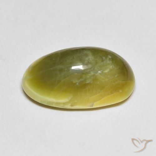 Opale Vert jaunâtre naturelle ovale, 5.28 ct, Opaque