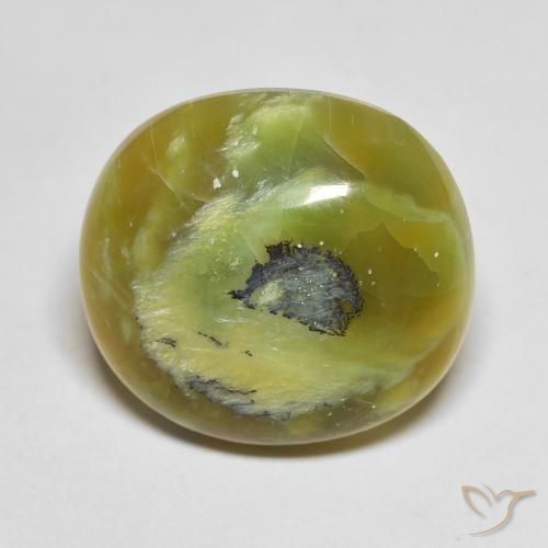 11.95ct Naturel Vert jaunâtre Opale, ovale, Opaque