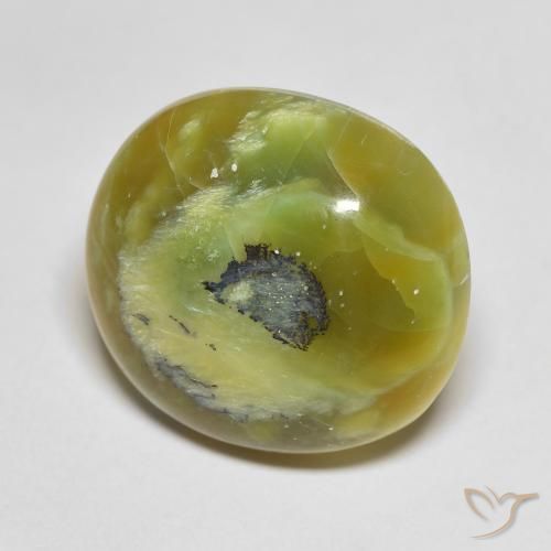 Opale Vert jaunâtre naturelle ovale, 11.95 ct, Opaque