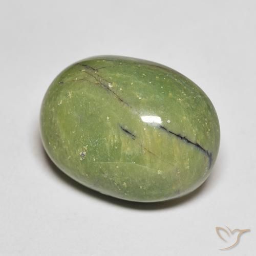 Opale Vert chaud naturelle ovale, 12.46 ct, Opaque