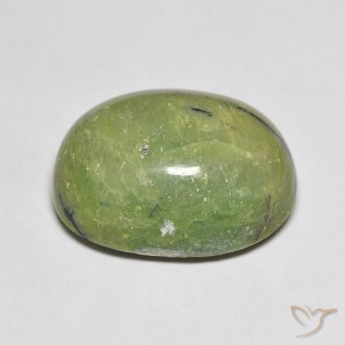 Opale Vert chaud naturelle ovale, 12.46 ct, Opaque