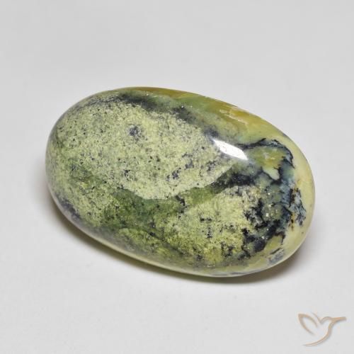 Opale Vert jaunâtre naturelle ovale, 22.52 ct, Opaque