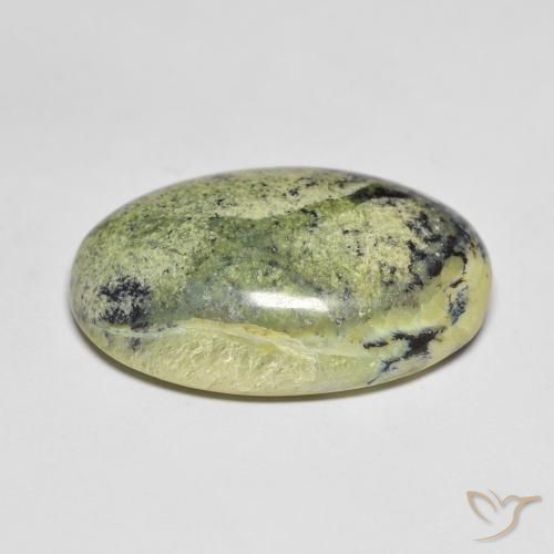Opale Vert jaunâtre naturelle ovale, 22.52 ct, Opaque