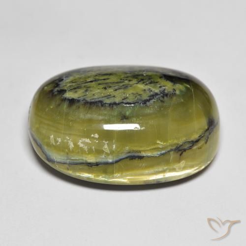 Opale Vert chaud naturelle ovale, 33.65 ct, Opaque