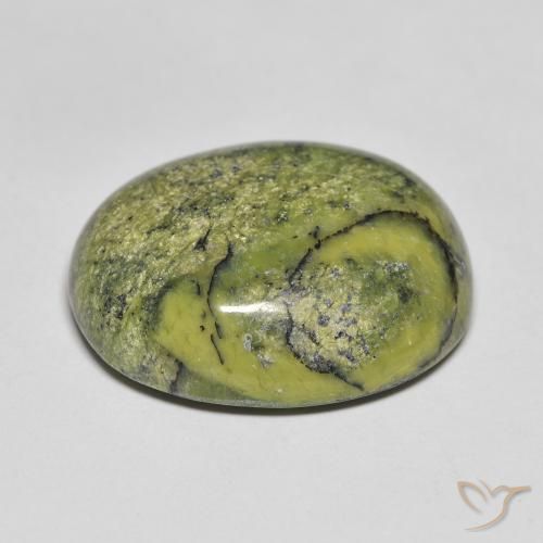 Opale Vert chaud naturelle ovale, 18.75 ct, Opaque