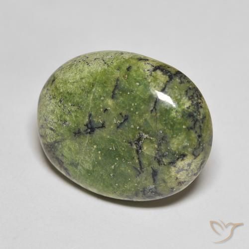 Opale Vert jaunâtre naturelle ovale, 18.09 ct, Opaque