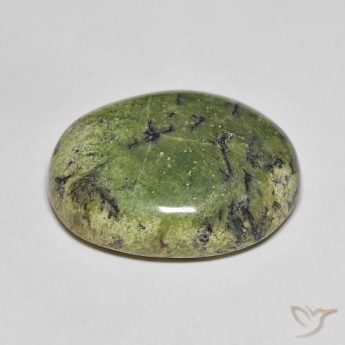 Opale Vert jaunâtre naturelle ovale, 18.09 ct, Opaque