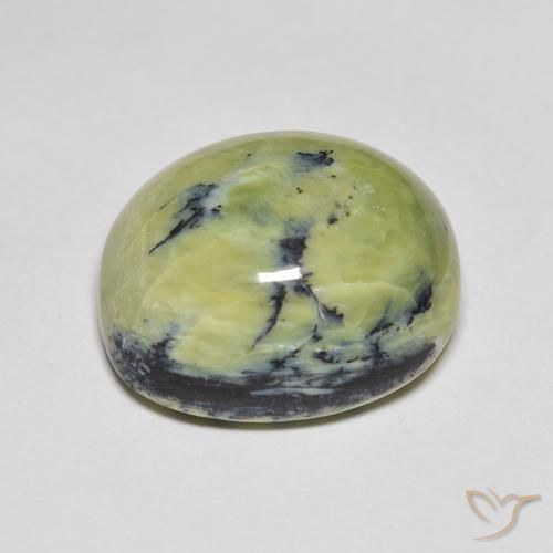 Opale Vert jaunâtre naturelle ovale, 14.28 ct, Opaque