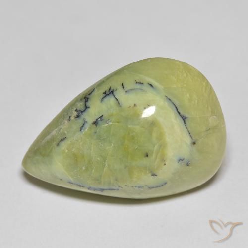 22.34ct Naturel Vert jaunâtre Opale, En forme de poire, Opaque