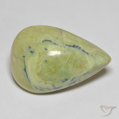 Opale Vert jaunâtre naturelle En forme de poire, 22.34 ct, Opaque