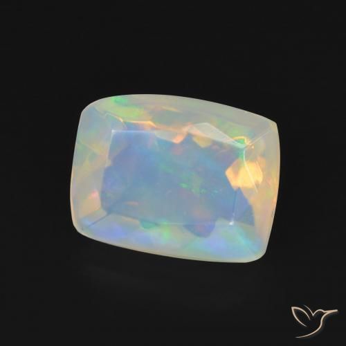 Opale Multicolore naturelle Coussin, 1.54 ct, Transparent