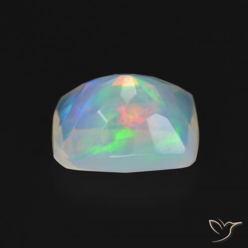 Opale Multicolore naturelle Coussin, 1.54 ct, Transparent