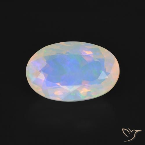 3.34ct Naturel Multicolore Opale, ovale, Transparent, Photo A