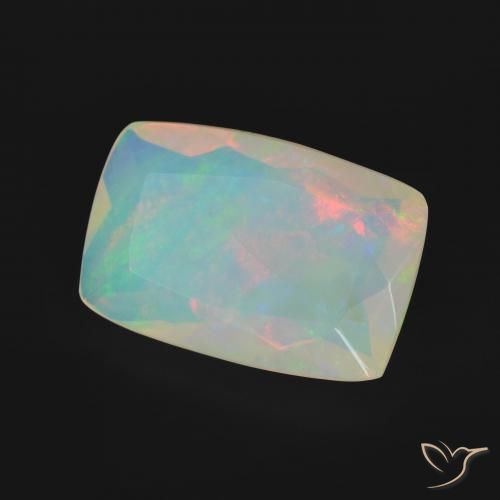 Opale Multicolore naturelle Coussin, 3.02 ct, Transparent