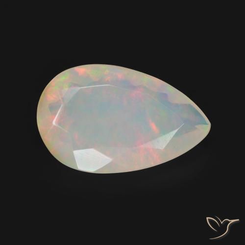 Opale Multicolore naturelle En forme de poire, 3.50 ct, Transparent