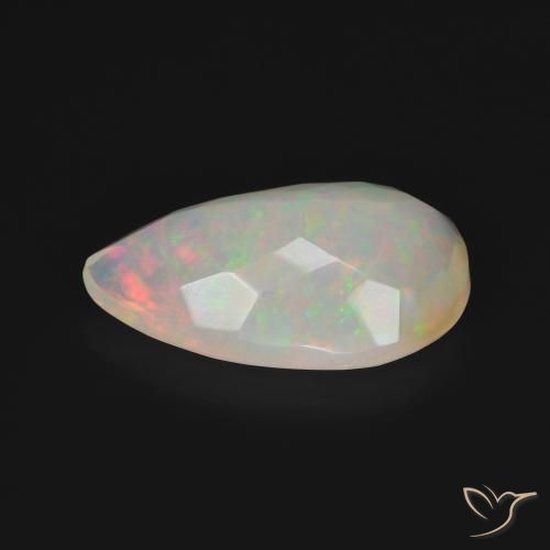 Opale Multicolore naturelle En forme de poire, 3.50 ct, Transparent