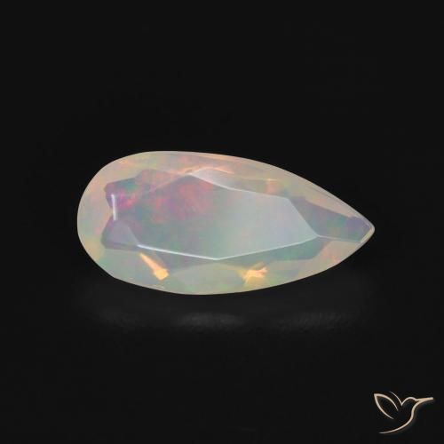 Opale Multicolore naturelle En forme de poire, 0.76 ct, Transparent