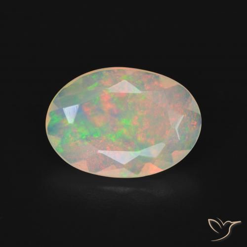 2.66ct Naturel Multicolore Opale, ovale, Transparent, Photo A