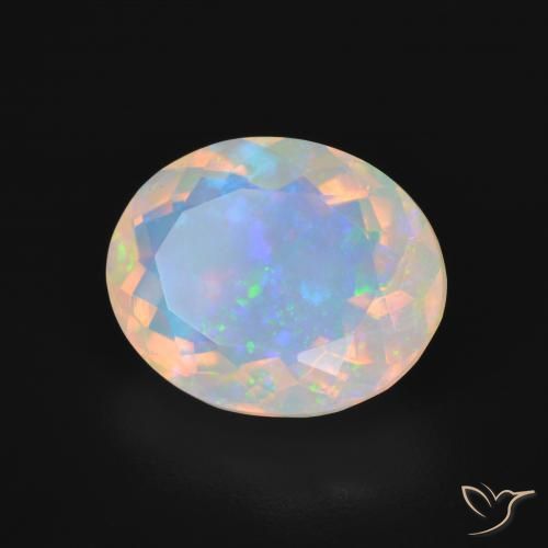 Opale Multicolore naturelle ovale, 4.32 ct, Transparent