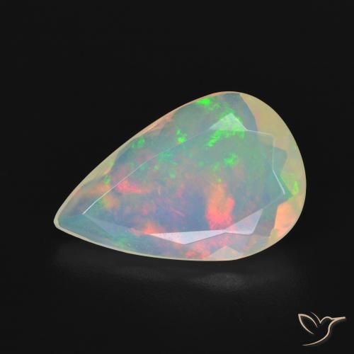 2.50ct Naturel Multicolore Opale, En forme de poire, Transparent