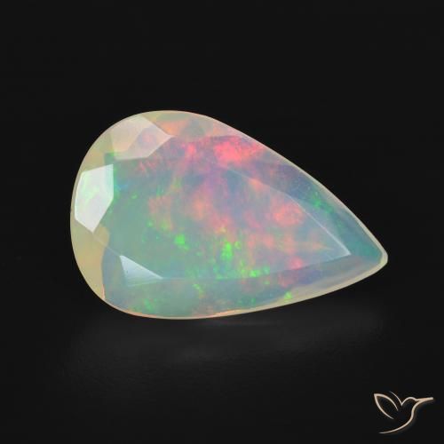 Opale Multicolore naturelle En forme de poire, 2.50 ct, Transparent
