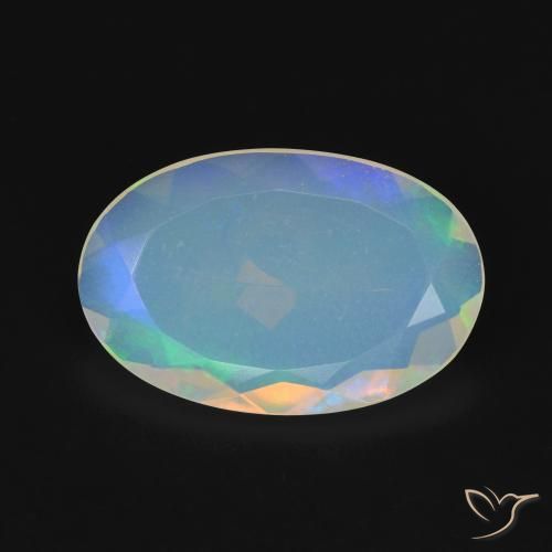 3.40ct Naturel Multicolore Opale, ovale, Transparent, Photo A