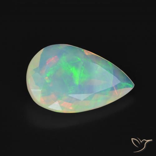 2.54ct Naturel Multicolore Opale, En forme de poire, Transparent