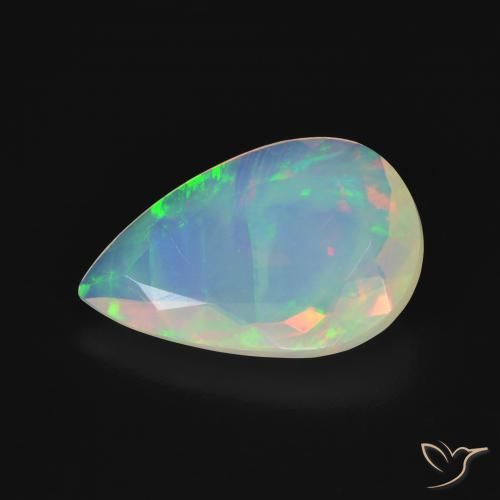 Opale Multicolore naturelle En forme de poire, 2.54 ct, Transparent