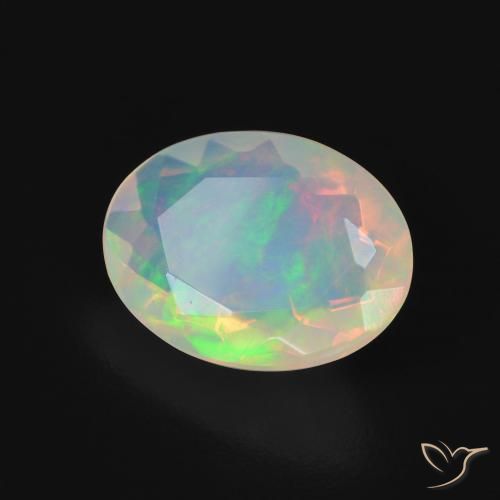 Opale Multicolore naturelle ovale, 1.87 ct, Transparent