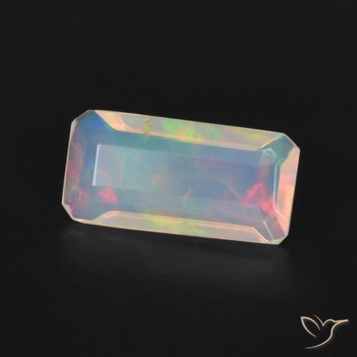 Opale Multicolore naturelle Octogone / coupe Émeraude, 1.06 ct, Transparent