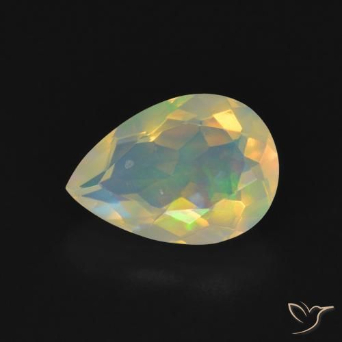 Opale Multicolore naturelle En forme de poire, 1.43 ct, Transparent