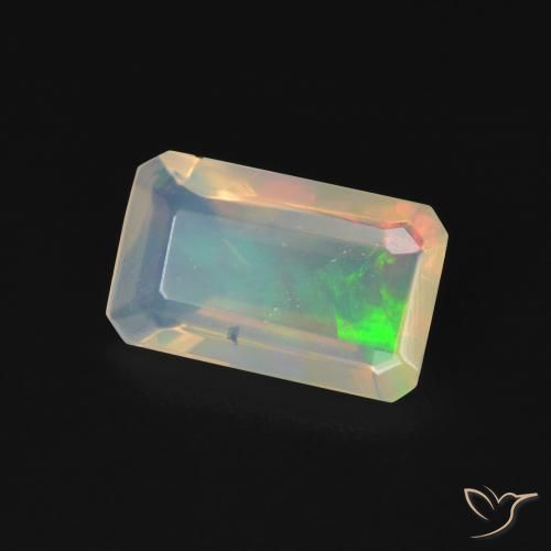 Opale Multicolore naturelle Octogone / coupe Émeraude, 0.99 ct, Transparent