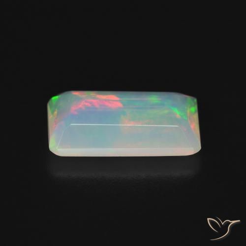 Opale Multicolore naturelle Octogone / coupe Émeraude, 1.35 ct, Transparent