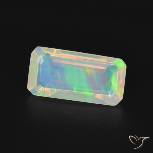Opale Multicolore naturelle Octogone / coupe Émeraude, 1.27 ct, Transparent