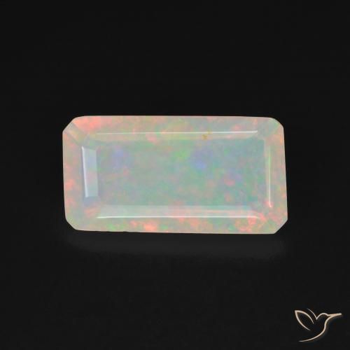 1.46ct Naturel Multicolore Opale, Taille émeraude, Transparent