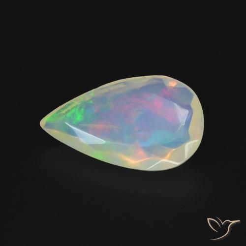 Opale Multicolore naturelle En forme de poire, 1.11 ct, Transparent