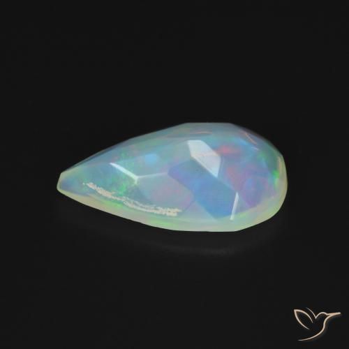 Opale Multicolore naturelle En forme de poire, 1.11 ct, Transparent