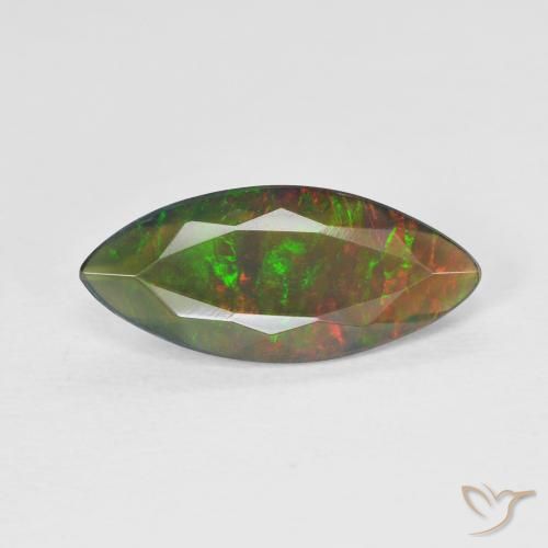 Opale taille marquise de 1,53 carats, Opale certifiée en vrac d'Ethiopie, Gemme naturelle, 15,7 x 7 mm, Photo A