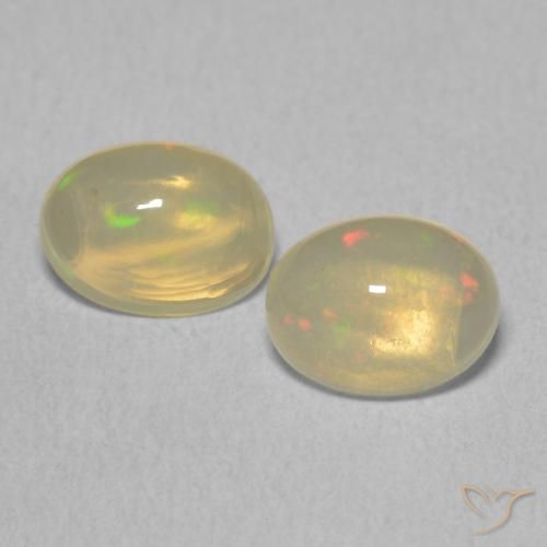 1.62ctw Naturel Multicolore Opale, ovale, Transparent