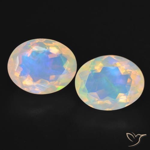 4.65ctw Naturel Multicolore Opale, ovale, Transparent