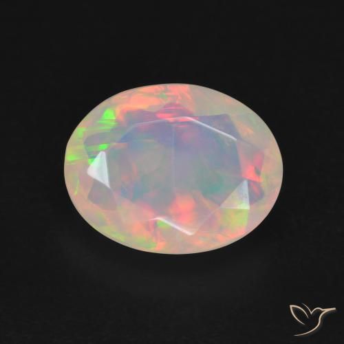 2.42ct Naturel Multicolore Opale, ovale, Translucide, Photo A