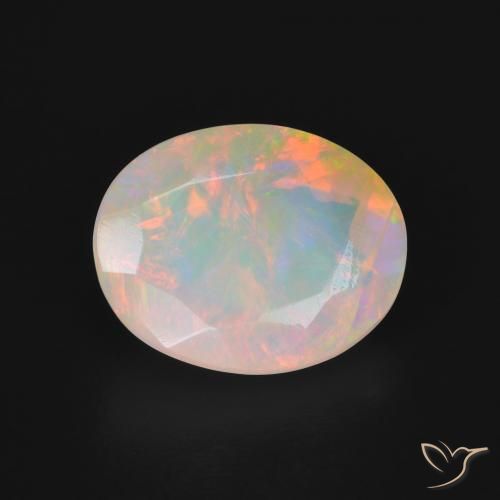 2.57ct Naturel Multicolore Opale, ovale, Translucide, Photo A