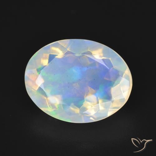 Opale Multicolore naturelle ovale, 3.60 ct, Transparent