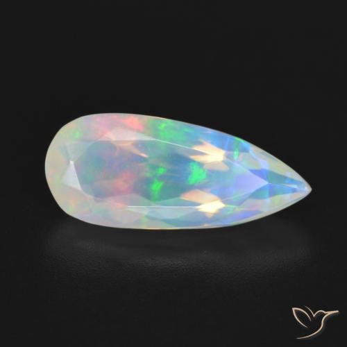 Opale Multicolore naturelle En forme de poire, 2.64 ct, Transparent