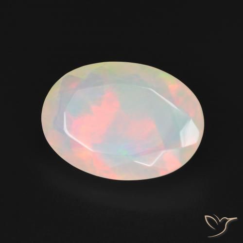 Opale Blanc multicolore naturelle ovale, 2.71 ct, Translucide