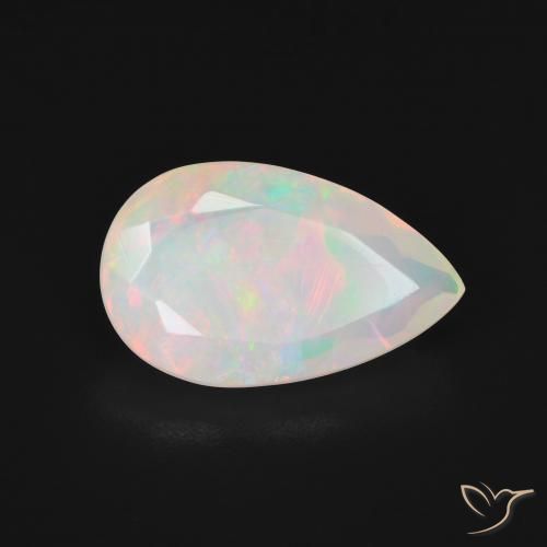 Opale Blanc multicolore naturelle En forme de poire, 2.63 ct, Translucide