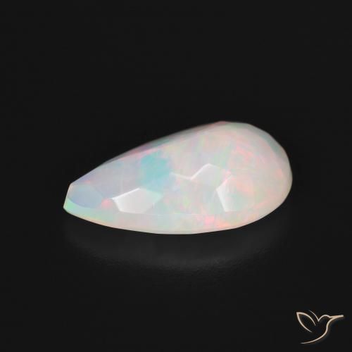 Opale Blanc multicolore naturelle En forme de poire, 2.63 ct, Translucide