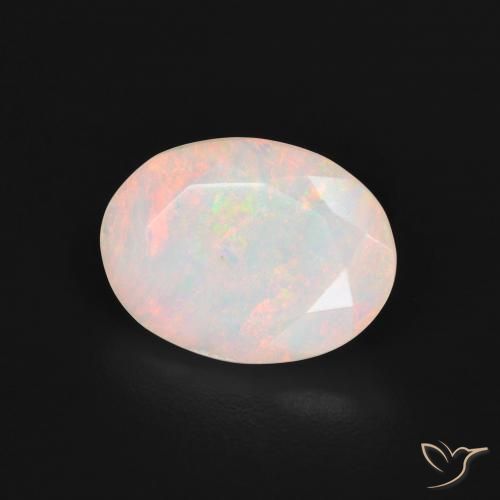 Opale Blanc multicolore naturelle ovale, 1.87 ct, Translucide