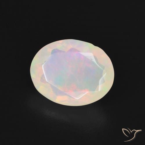 Opale Blanc multicolore naturelle ovale, 1.62 ct, Transparent