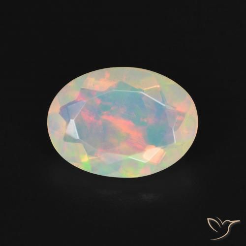 2.10ct Naturel Blanc multicolore Opale, ovale, Transparent, Photo A